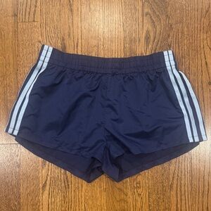 Edikted Nikki stripe nylon Navy Blue Women's Athletic Shorts size medium